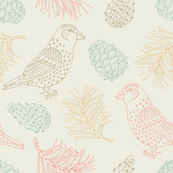 Bird seamless pattern - Vektor, Bild