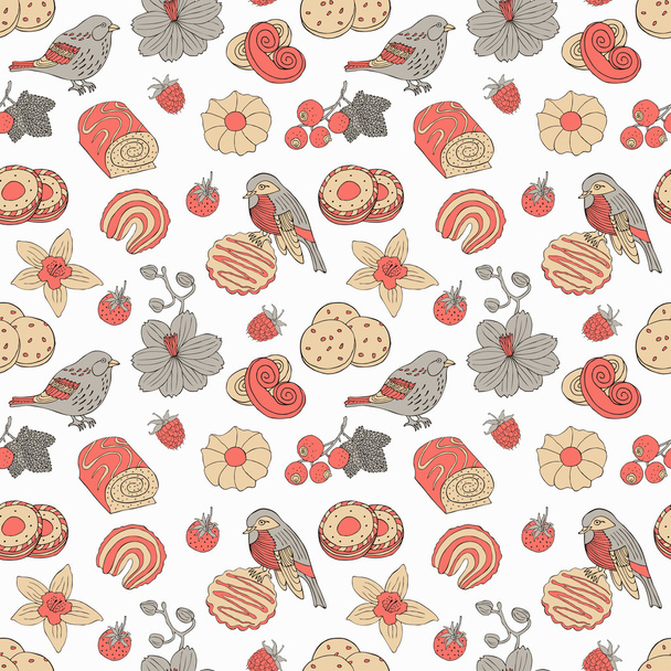 Cookie seamless pattern - Vetor, Imagem