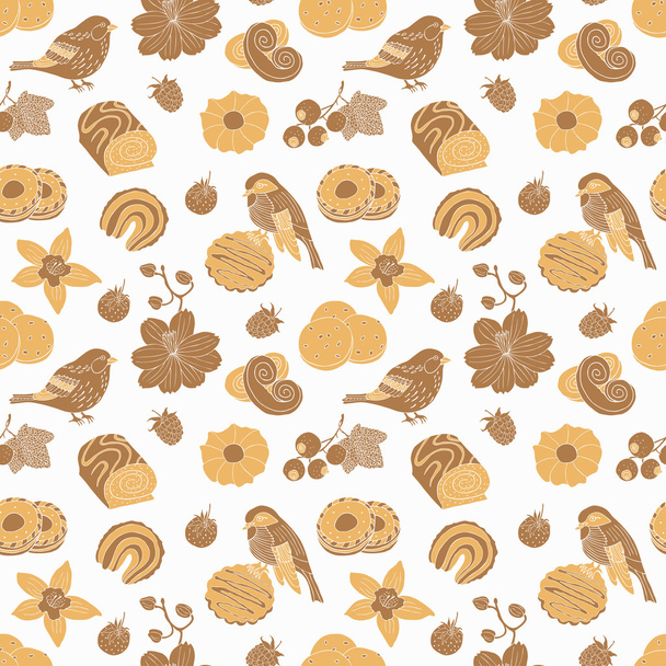 Cookie seamless pattern - Vetor, Imagem