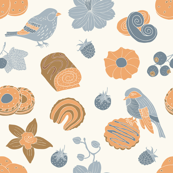 Cookie seamless pattern - Vector, Image