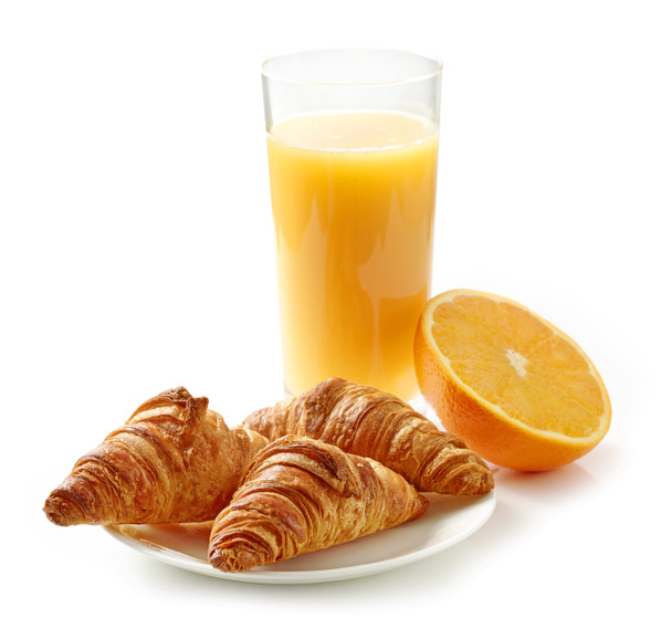 croissant és narancslé - Fotó, kép