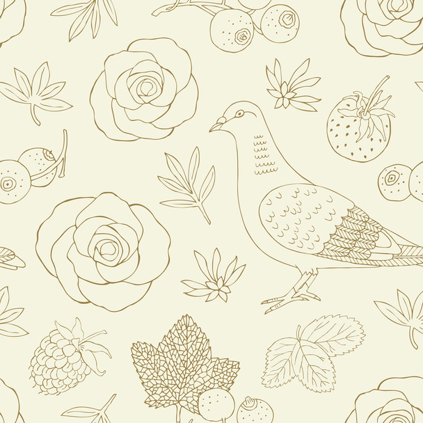 Dove seamless pattern - Vector, Image