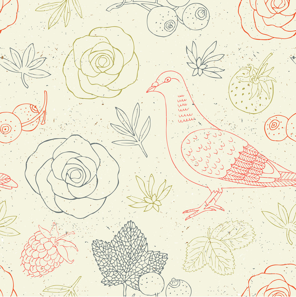 Dove seamless pattern - Vector, Image