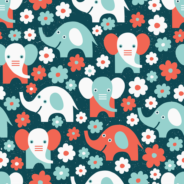 Elephant seamless pattern - Vetor, Imagem