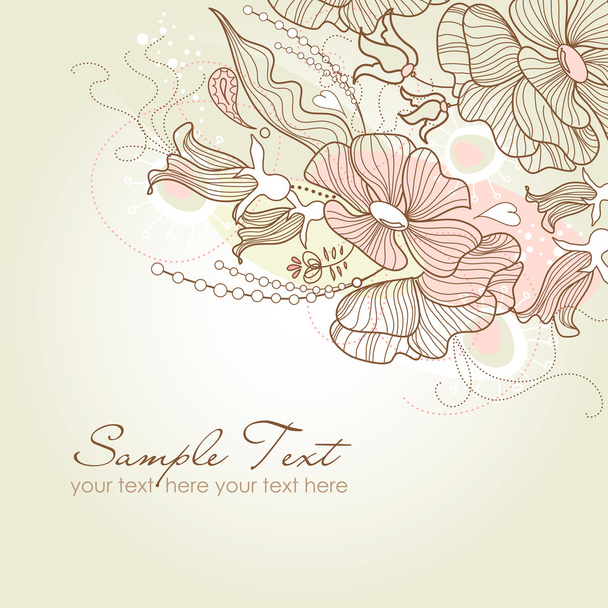 Stylish floral background - Διάνυσμα, εικόνα