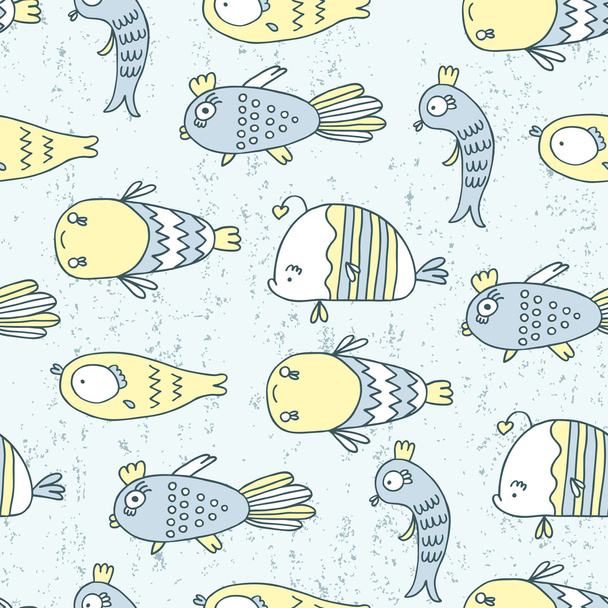 Fish seamless pattern - Vector, Imagen