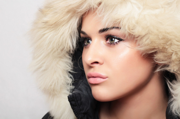Beautiful woman in fur.winter style.fashion beauty girl - Photo, Image