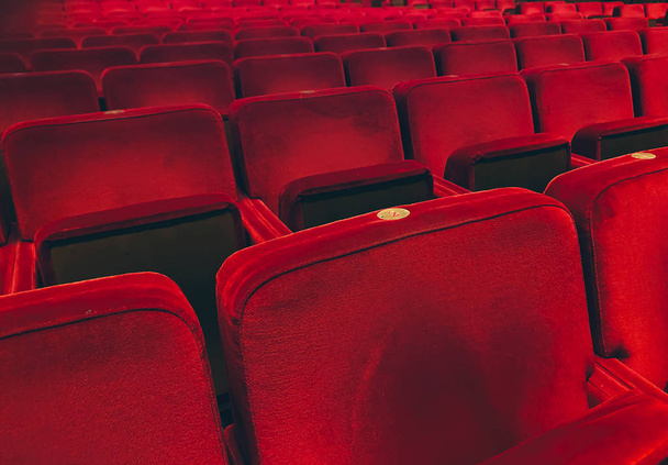 Boş kırmızı kadife koltuklar - Fotoğraf, Görsel