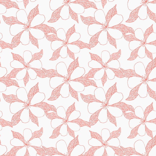 Hand drawn flower pattern - Vector, afbeelding