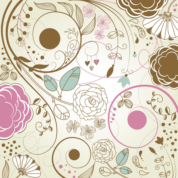 Retro floral background - Vettoriali, immagini