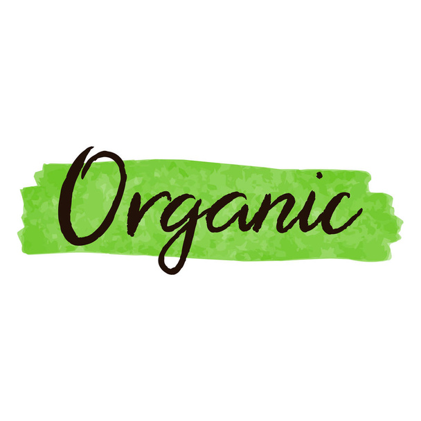Organic title on green watercolor background - Vecteur, image