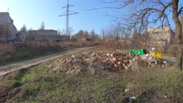 Illegal landfill for construction - Materiał filmowy, wideo