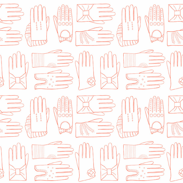 Glove hand drawn pattern - Vecteur, image