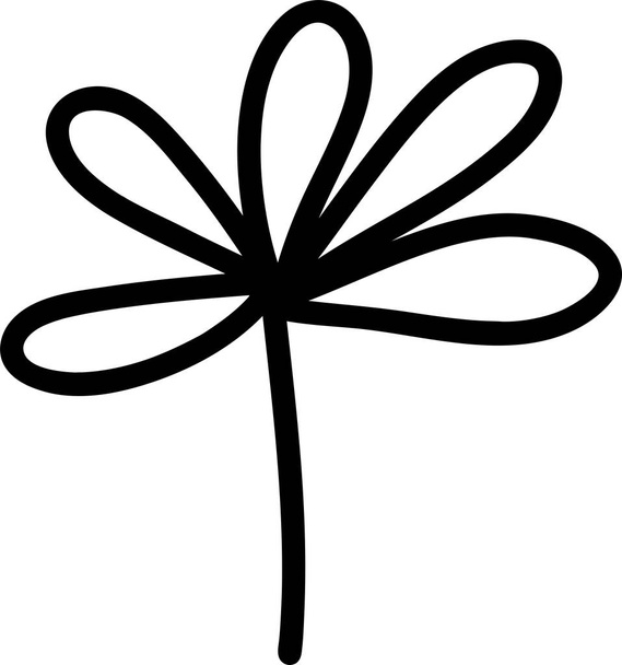 Doodle abstrait élément floral unique pour motifs de décoration, papier d'emballage, papier peint, cartes, invitations, boîtes d'emballage, bouquets. Isolé sur fond blanc. Illustration vectorielle
. - Vecteur, image