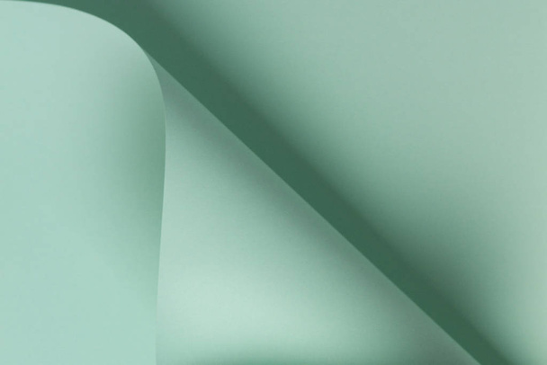abstrakte geometrische Form hellgrün Farbe Papier Hintergrund - Foto, Bild