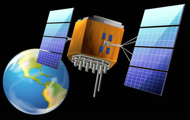 ένας δορυφόρος - Διάνυσμα, εικόνα