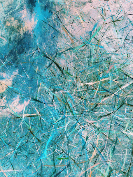 blue abstract fractal background 3d rendering illustration - Фото, изображение