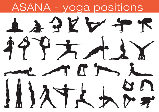 yoga positions - Διάνυσμα, εικόνα
