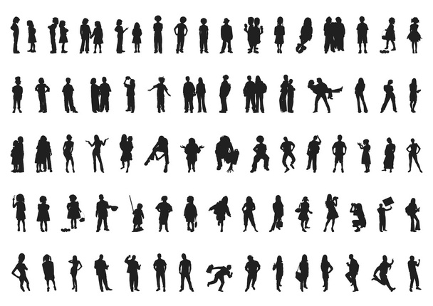 Mensen silhouetten - Vector, afbeelding