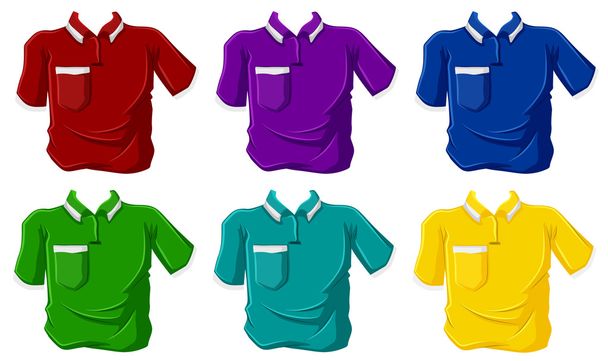 Camisas coloridas pólo
 - Vetor, Imagem