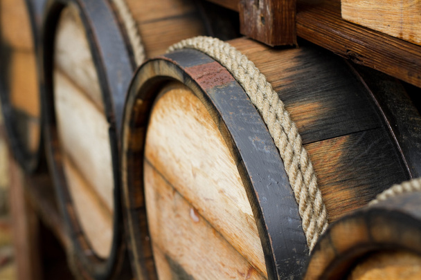 Wooden wine barrels - Photo, Image