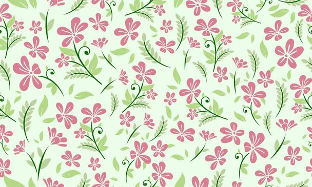 Spring flower pattern background, with beautiful leaf and floral design. - Vektori, kuva