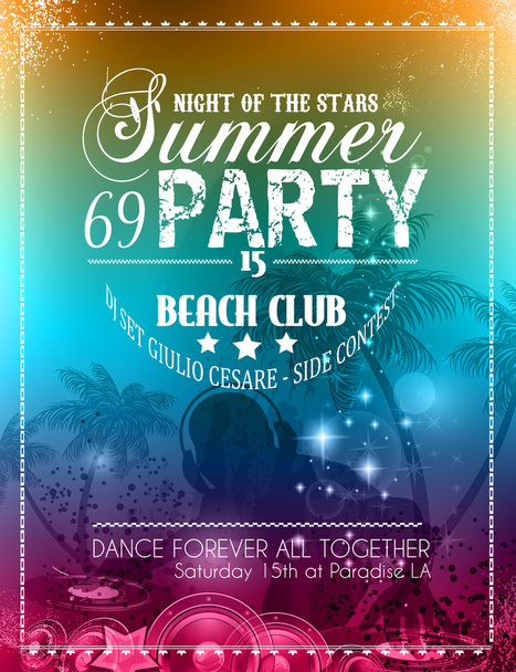 Beach Party Flyer Latinské hudební události - Vektor, obrázek