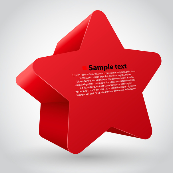3d vector star with text. red variant - Vector, Image
