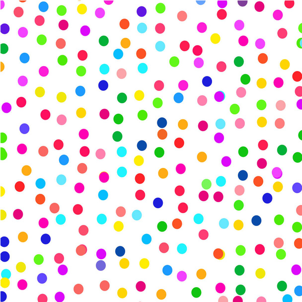 Beyaz arkaplanda çok renkli polka noktaları - Vektör, Görsel