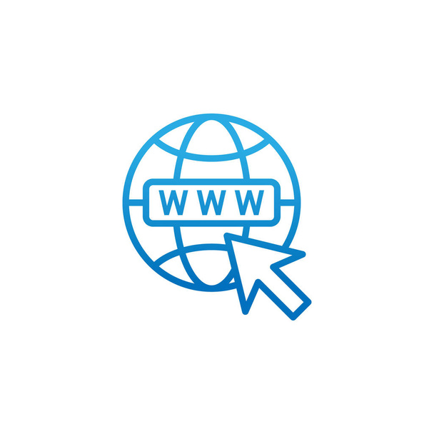 Icono del sitio web diseño vectorial ilustración. Sitio web WWW icono. Sitio web vector icono plano símbolo para el sitio web, logotipo, elementos gráficos, aplicación, interfaz de usuario
. - Vector, imagen