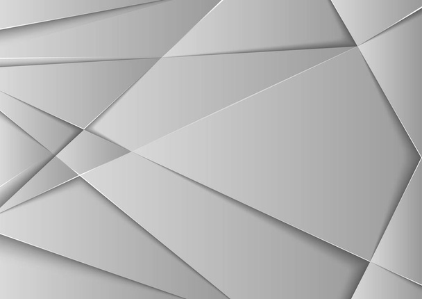 Abstract Gray Metallic Futuristic Geometric Background - Modern Template Illustration for Brochure or Flyer or Business Card or Banner and etc., Vector - Вектор,изображение