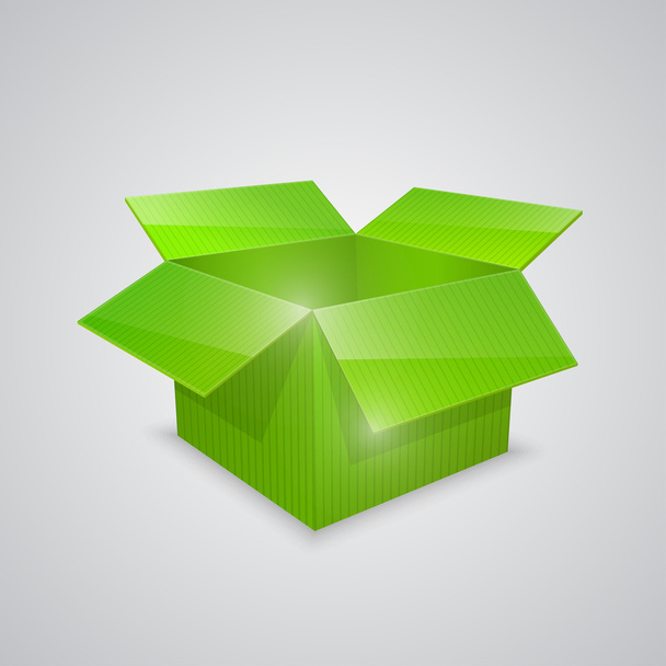 Color vector open box. green - Vector, imagen