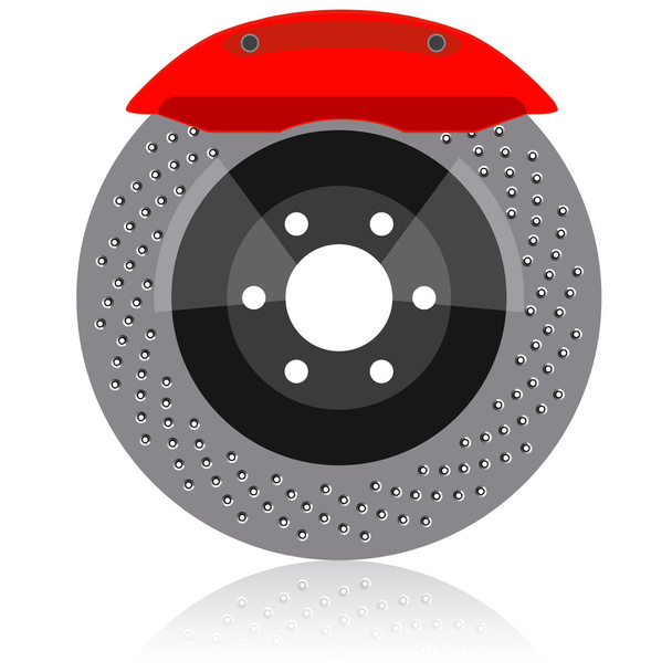 Тормозной диск с суппортом, векторная иллюстрация
 - Вектор,изображение