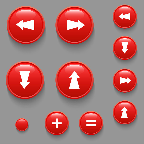 Vector directional buttons red - Διάνυσμα, εικόνα