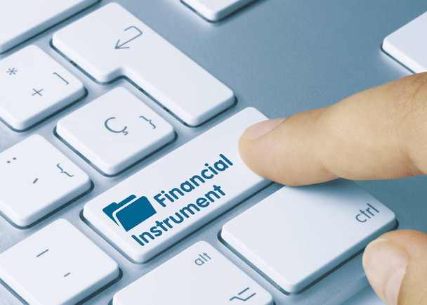 Financial Instrument - Inscription on Blue Keyboard Key. - Photo, Image
