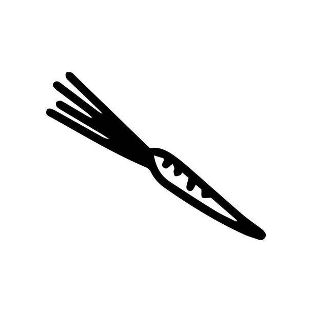 Pequena cenoura em desenho animado desenhado à mão estilo isolado no fundo branco. Esboço do doodle vetorial
 - Vetor, Imagem
