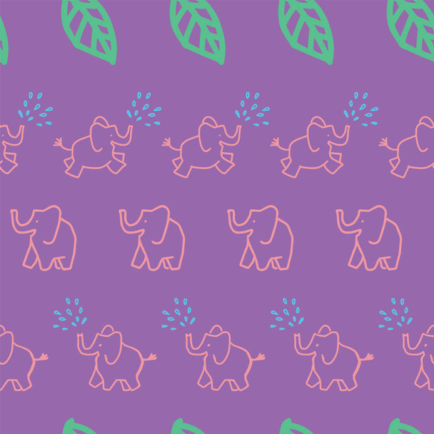 planta de elefante de hoja patrón de repetición sin costura
 - Vector, Imagen