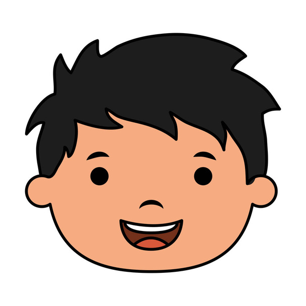 schattig klein jongen hoofd komisch karakter - Vector, afbeelding