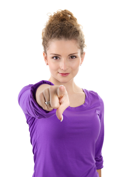 Woman pointing at you - Photo, Image