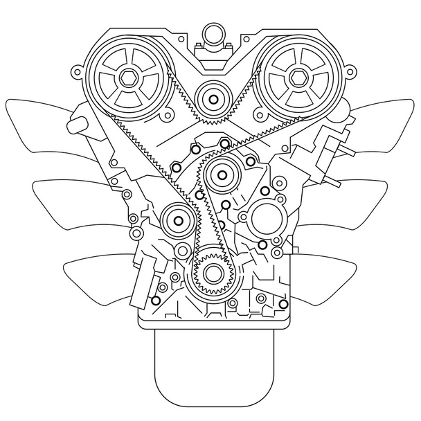 Motor de combustión interna
 - Vector, Imagen