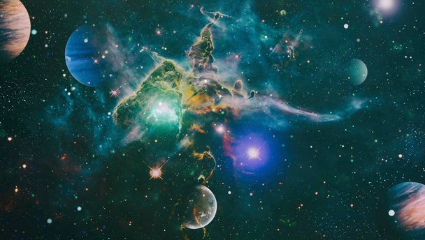 高精細スターフィールド、カラフルな夜空空間。宇宙の星雲と銀河。天文学の概念の背景。この画像の要素は、NASAによって提供 - 写真・画像
