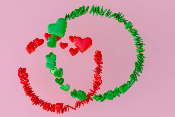 Hearts forming two circles - Photo, Image