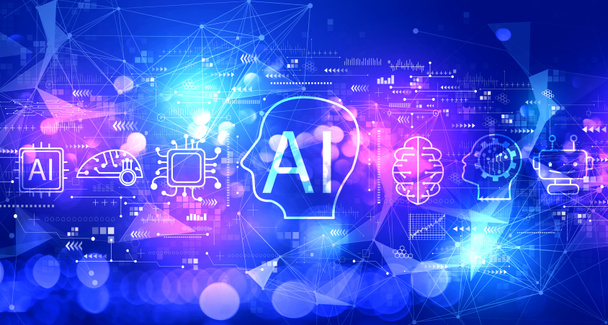 Концепция искусственного интеллекта с технологическим фоном
 - Фото, изображение