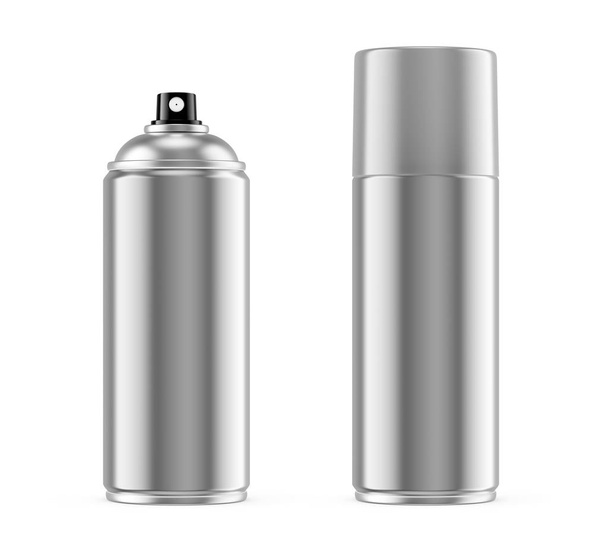 White spray paint metal cans isolated on white - Фото, зображення