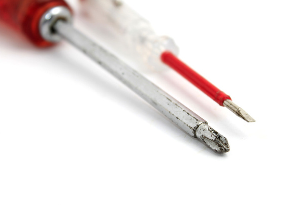 Used screwdriver isolated on white - Fotó, kép