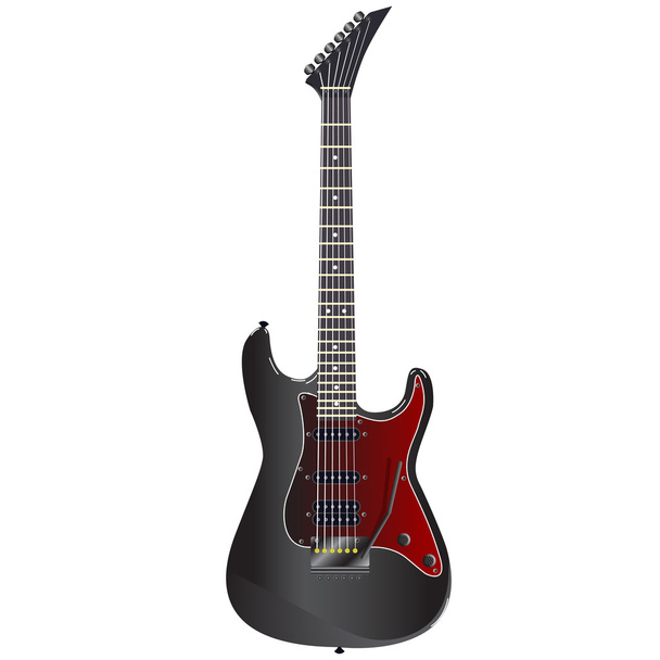 Fekete elektromos gitár - Vektor, kép
