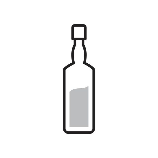 Μπουκάλι από γυαλί για υγρό πρότυπο εικονίδιο μαύρο χρώμα επεξεργάσιμο. Μπουκάλι από γυαλί για υγρό εικονίδιο σύμβολο Επίπεδη διανυσματική απεικόνιση για γραφικό και web design. - Διάνυσμα, εικόνα