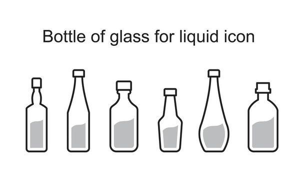Μπουκάλι από γυαλί για υγρό πρότυπο εικονίδιο μαύρο χρώμα επεξεργάσιμο. Μπουκάλι από γυαλί για υγρό εικονίδιο σύμβολο Επίπεδη διανυσματική απεικόνιση για γραφικό και web design. - Διάνυσμα, εικόνα