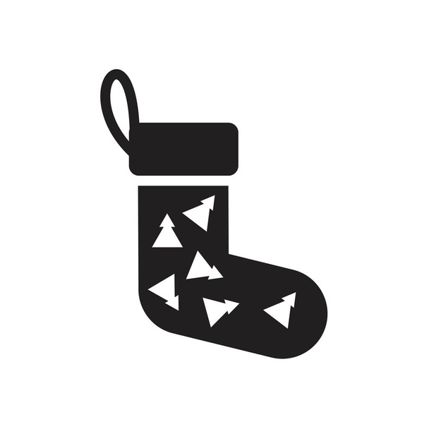 christmas socks icon template black color editable. Weihnachtssocken Symbol Flache Vektorillustration für Grafik- und Webdesign. - Vektor, Bild