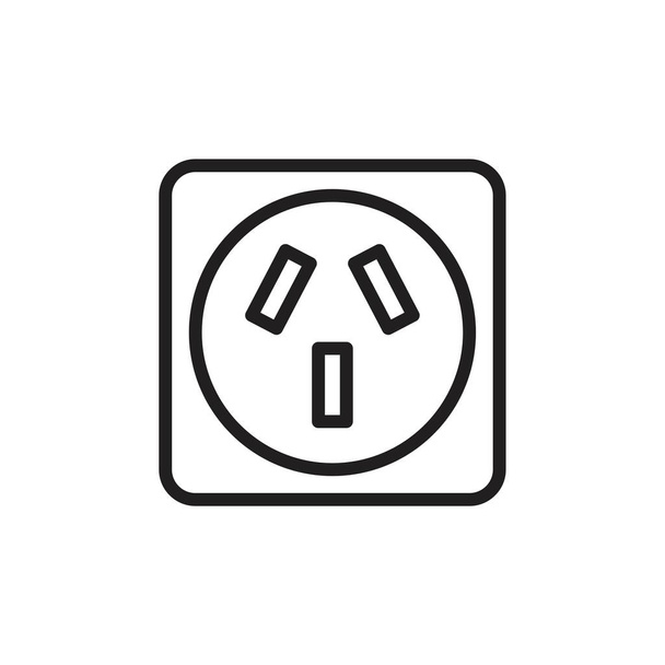 Plug socket plantilla icono de color negro editable. Plug socket icon symbol Ilustración vectorial plana para diseño gráfico y web
. - Vector, Imagen
